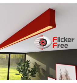 Lineare LED - Deckenaufbauleuchte - LOLA Tomatenrot- 0,5 m - 1m - 1,5m - 2m