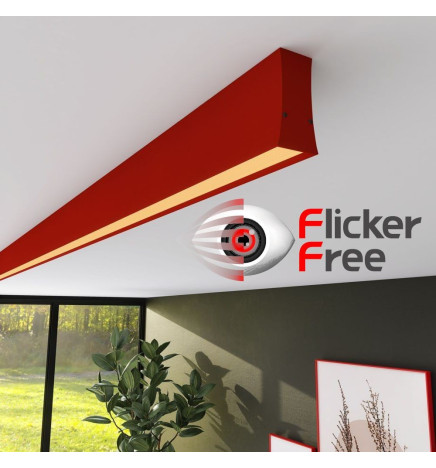 Lineare LED - Deckenaufbauleuchte - LOLA Tomatenrot- 0,5 m - 1m - 1,5m - 2m