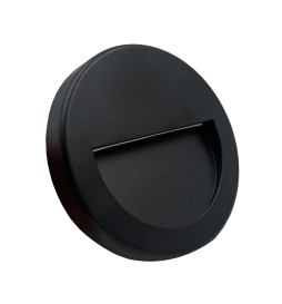 LED Wall Light - Slim - 3W - Black Circular - Surface - Indoor Outdoor - IP65