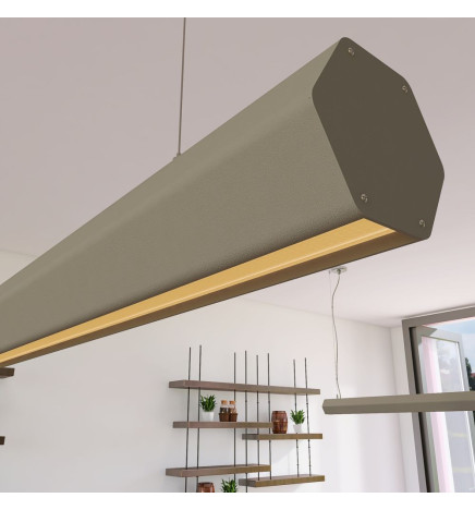 Lâmpada Linear Pendente LED - PACO Cinza pedra - 0,5m - 1m - 1,5m - 2m