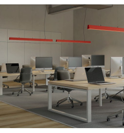 Lampe Linéaire Suspension LED - CARMEN Jaune pastel- 0,5m - 1m - 1,5m - 2m