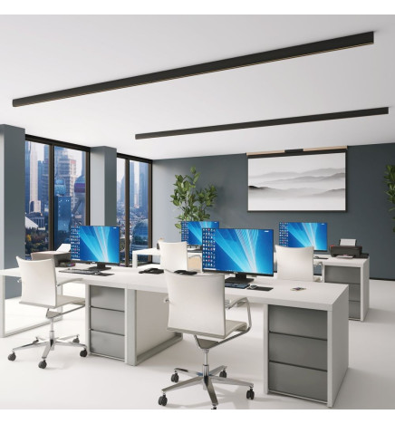 Lineare LED - Deckenaufbauleuchte - RICHARD schwarz- 0,5 m - 1m - 1,5m - 2m