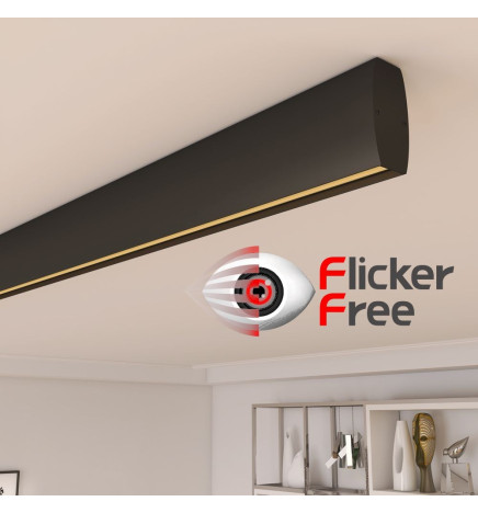 Lineær lampe - overfladeloft - RICHARD svart - 0,5 m - 1m - 1,5m - 2m