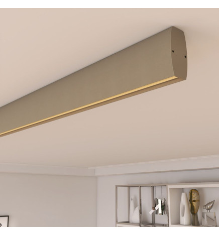 Lineær lampe - overflatetak - RICHARD steingrå - 0,5m - 1m - 1,5m - 2m