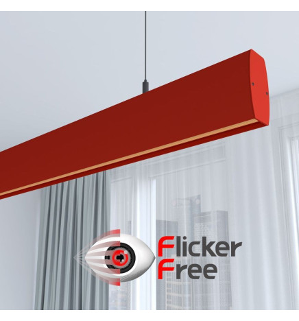 Lampe Linéaire Suspension LED - RICHARD Rouge tomate - 0,5m - 1m - 1,5m - 2m