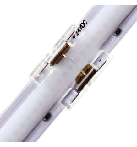 Conector Transparente para unión tiras LED COB + SMD - 10mm - IP20