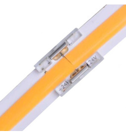 Conector de união transparente para tiras de LED - COB + SMD - 10mm - IP20