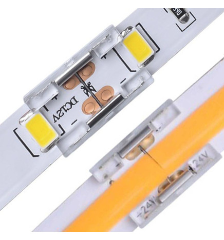 Läpinäkyvä liitosliitin LED-nauhoille - COB + SMD 10mm - IP20