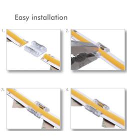 Transparenter Verbindungsstecker für LED-Streifen - COB + SMD - 10 mm - IP20