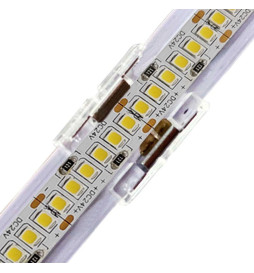 Conector Transparente para unión tiras LED COB + SMD - 10mm - IP20