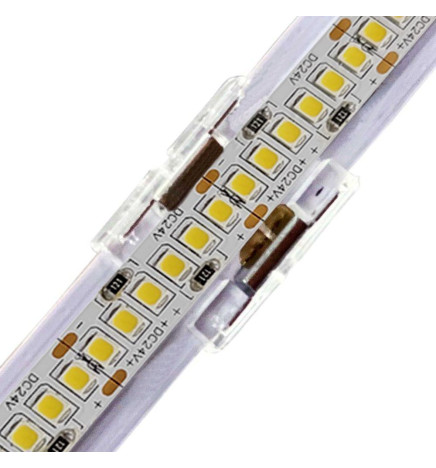 Connecteur union transparent pour bandes LED - COB + SMD - 10mm - IP20