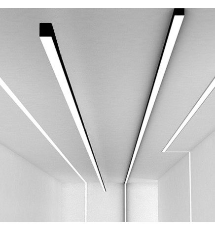 Régua linear LED - MUNIQUE PRETO - 0,5m - 1m - 1,5m - 2m - IP20