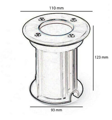Innfelt IP65 gulv sokkel for GU10 IP65