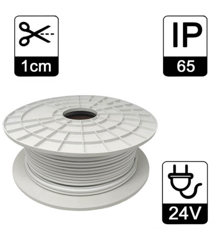 LED-neon 24V - 10W/m - Kela 50m - 6x12mm  - VIHREÄ