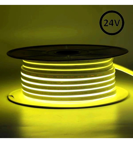 Neón LED Flexible 24V -10W/m - Bobina 50m - 6x12mm - AMARILLO