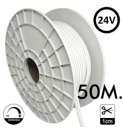 LED Neon 24V - 10W/m - Rull 50m - 6x12mm - 6000K