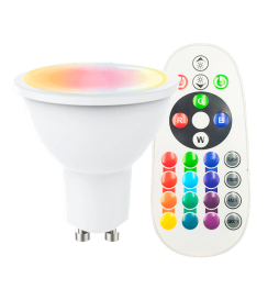 ▷ Buy GU10 LED Bulb RGBW 8W 110º with Remote Control