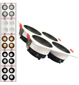 Triple Adjustable Recessed Ring quadruple OCULUS White for GU10 Bulbs