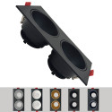 Aro Empotrable doble Basculante OCULUS negro para Bombillas GU10