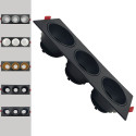 Triple Recessed Adjustable Frame OCULUS Black for GU10 Bulbs