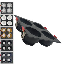 Black OCULUS Quadruple Tilt Recessed Frame for GU10 Bulbs