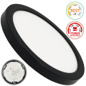 Plafonnier Rond Noir BONN CCT Ø225mm - Spot Encastrable Réglable