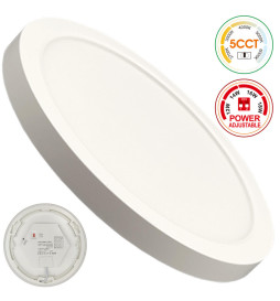 Plafoniera Circolare Bianca BONN CCT Ø230mm - Lampada da Incasso Regolabile