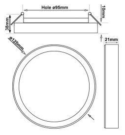 ▷ Plafón Circular Negro BONN CCT Ø125mm - Lámpara Empotrable Ajustable