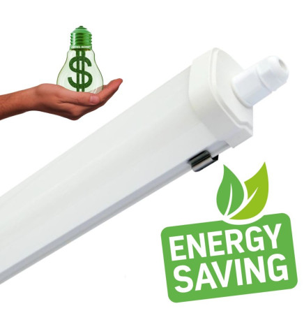 Vanntett Integrert LED Armatur 30W - GLOWLUXE - Interkoblet - 120cm - IP65