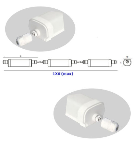 30W Integrated-LED Tri-Proof Light - GLOWLUXE - Interconnectable - 120cm - IP65