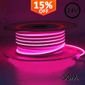 Neón LED Flexible 24V -10W/m - Bobina 50m - 6x12mm - ROSA