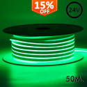 Neón LED Flexible 24V -10W/m - Bobina 50m - 6x12mm - VERDE
