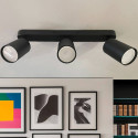 Acheter Applique Plafond Orientable ROTERDAM Noir - 3 Spots GU10