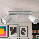 Kaufen Sie den schwenkbaren Deckenaufbau ROTERDAM Weiß - 2 GU10 Lampen