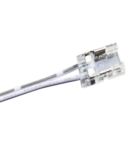Transparent connector for COB + SMD LED strips - 10mm - IP20