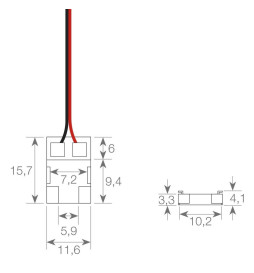 Transparenter Stecker für LED-Streifen - COB + SMD  - 10 mm - IP20
