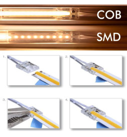 Transparenter Stecker für LED-Streifen - COB + SMD  - 10 mm - IP20