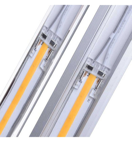 Conector transparente para fitas LED COB + SMD  - 10mm - IP20