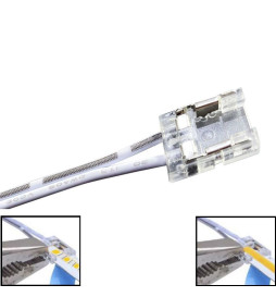 Conector Transparente para tiras LED COB + SMD - 10mm - IP20