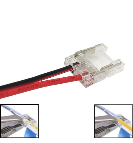 Transparent kontakt för LED-remsor - COB + SMD - 10mm - IP20