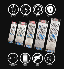 Køb Strømforsyning 12V 60W 5A Aluminium IP20 – Til LED-strips