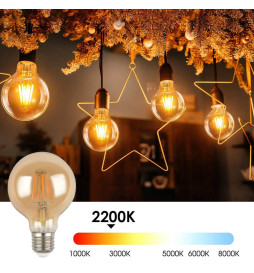 LED-lampa Filament E27 5W G80 Vintage Gold - Dimbar
