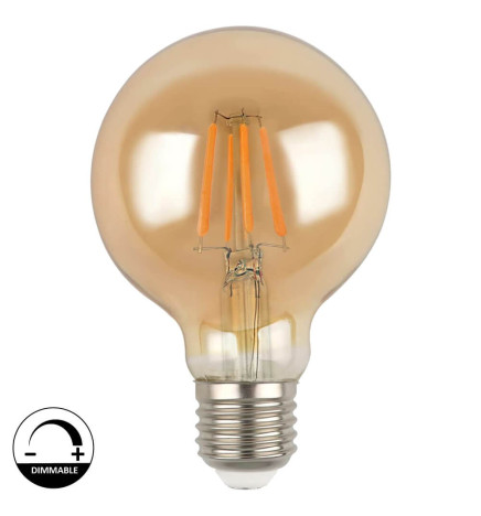 LED lyspære Filament  E27 5W G80 Vintage Gold - Kan dimmes