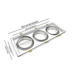 Trippel justerbar hvit ramme for  AR111