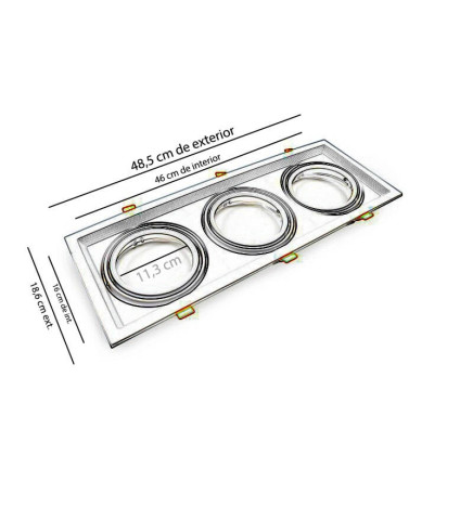 Trippel justerbar hvit ramme for  AR111