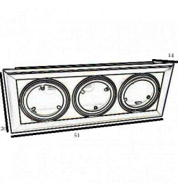 Trippel justerbar sort ramme for  AR111
