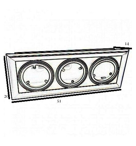 Trippel justerbar sort ramme for  AR111