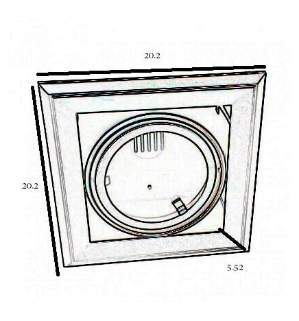 Justerbar sort ramme for  AR111
