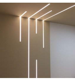 Pack  5 - U-shaped Aluminum Profile - 2 meters - Integrated in laminated plaster