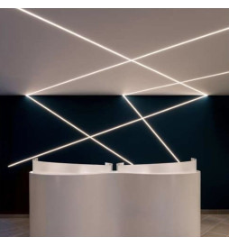 Pack  5 - U-shaped Aluminum Profile - 2 meters - Integrated in laminated plaster